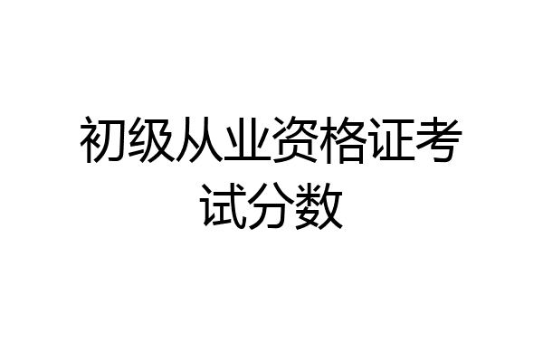 初级从业资格证考试分数