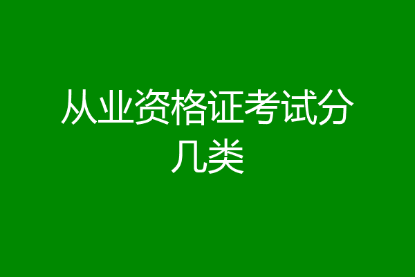 从业资格证考试分几类