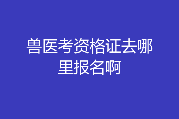 兽医考资格证去哪里报名啊