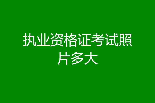 执业资格证考试照片多大