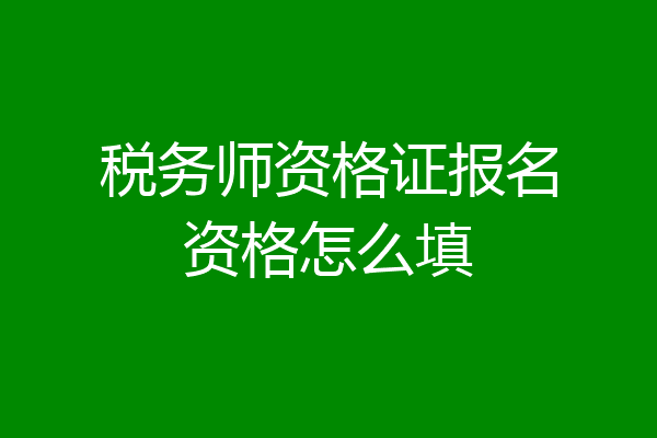 税务师资格证报名资格怎么填