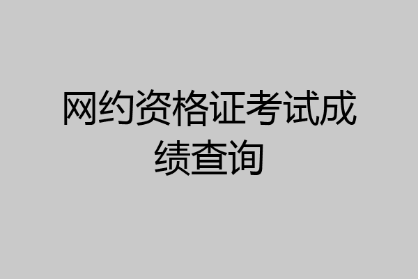 网约资格证考试成绩查询