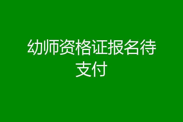 幼师资格证报名待支付