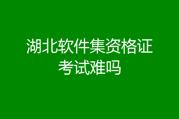 湖北软件集资格证考试难吗