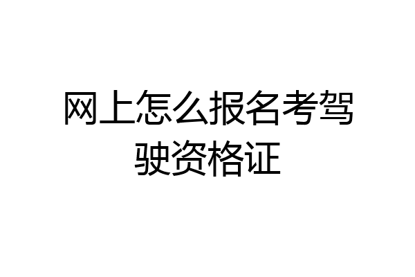 网上怎么报名考驾驶资格证