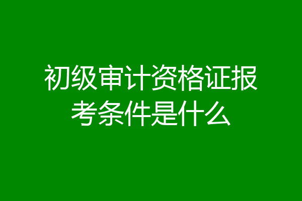 初级审计资格证报考条件是什么