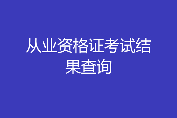 从业资格证考试结果查询