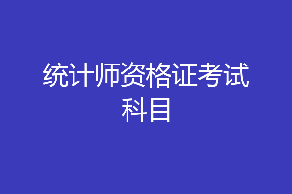 统计师资格证考试科目