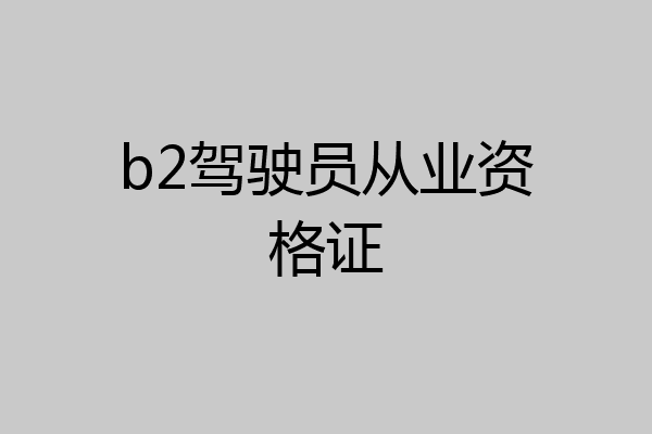 b2驾驶员从业资格证