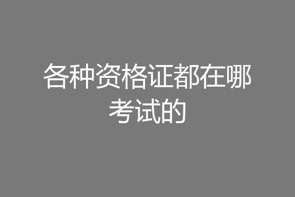 各种资格证都在哪考试的