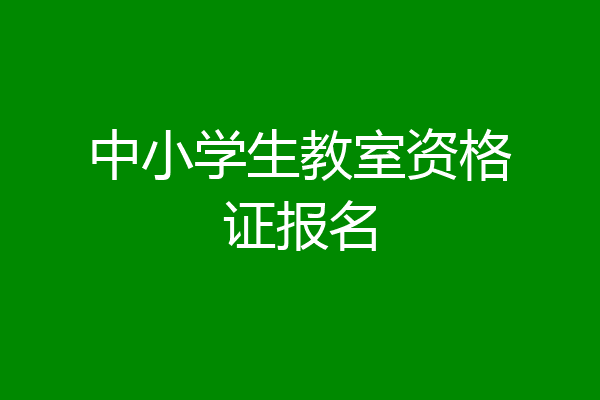 中小学生教室资格证报名