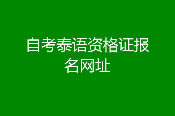 自考泰语资格证报名网址