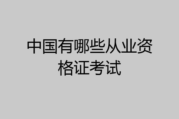 中国有哪些从业资格证考试