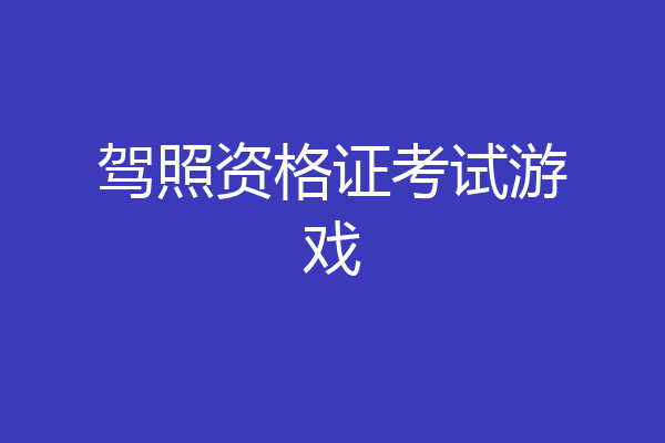 驾照资格证考试游戏