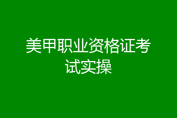 美甲职业资格证考试实操