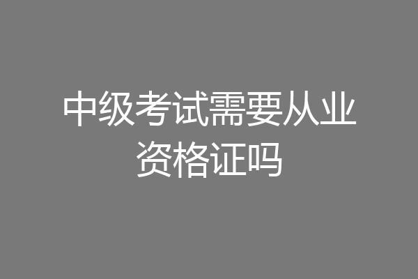 中级考试需要从业资格证吗