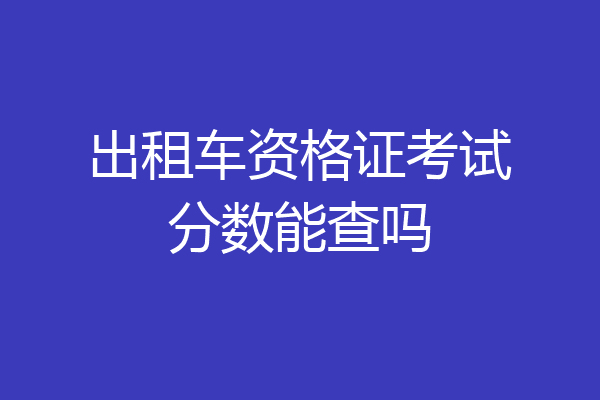 出租车资格证考试分数能查吗