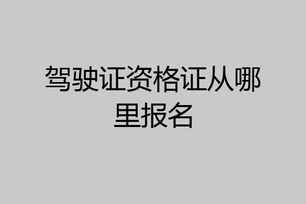 驾驶证资格证从哪里报名