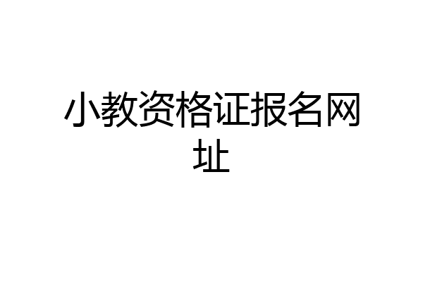 小教资格证报名网址
