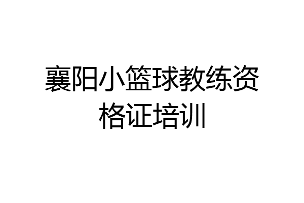襄阳小篮球教练资格证培训