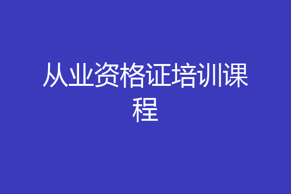 从业资格证培训课程