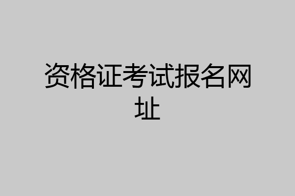 资格证考试报名网址
