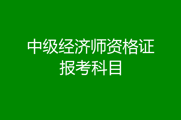 中级经济师资格证报考科目
