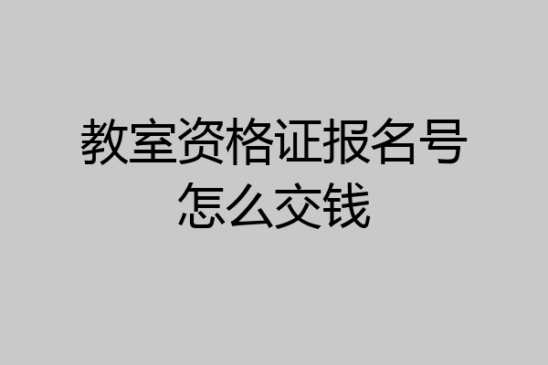 教室资格证报名号怎么交钱
