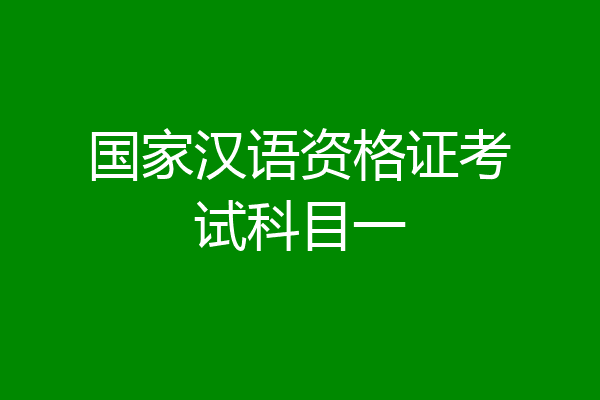 国家汉语资格证考试科目一