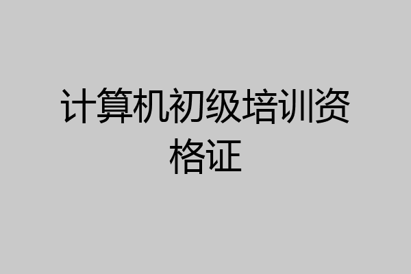 计算机初级培训资格证