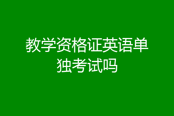 教学资格证英语单独考试吗