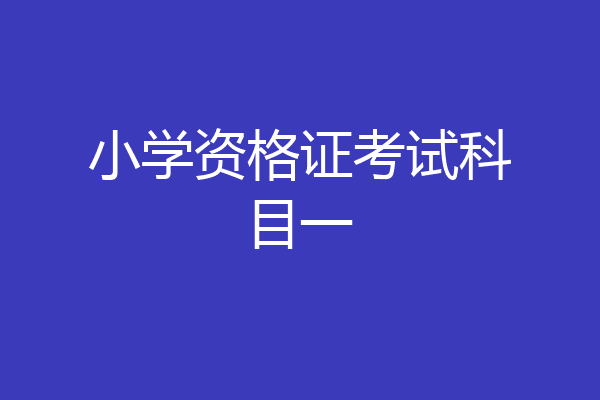 小学资格证考试科目一
