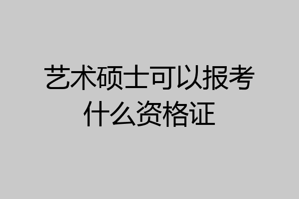艺术硕士可以报考什么资格证