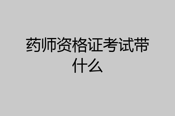 药师资格证考试带什么