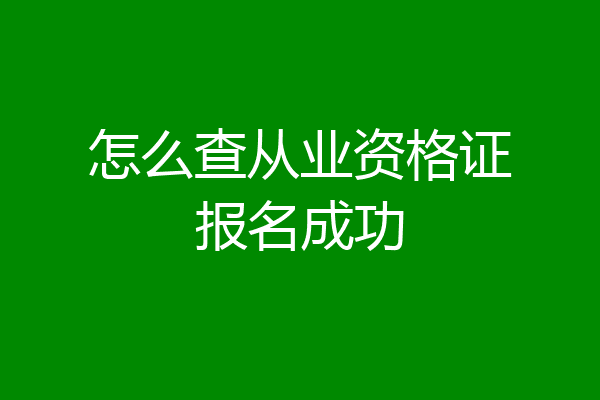 怎么查从业资格证报名成功