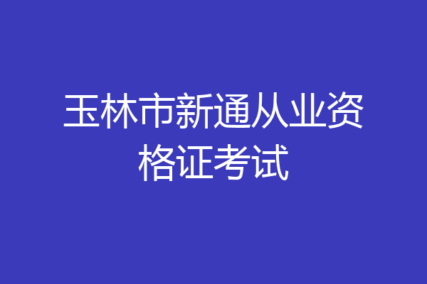 玉林市新通从业资格证考试