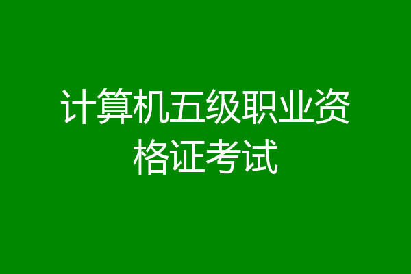 计算机五级职业资格证考试