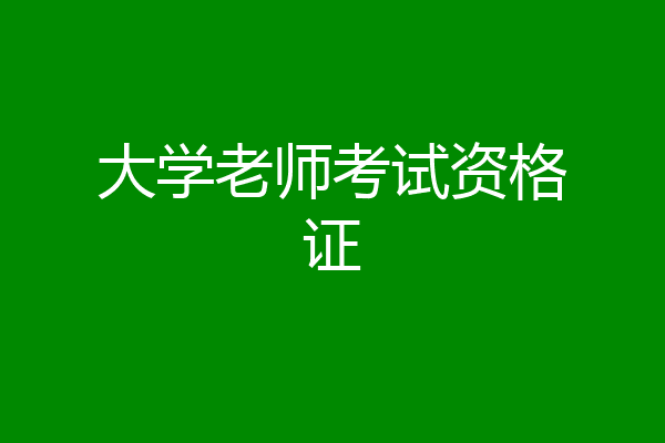 大学老师考试资格证