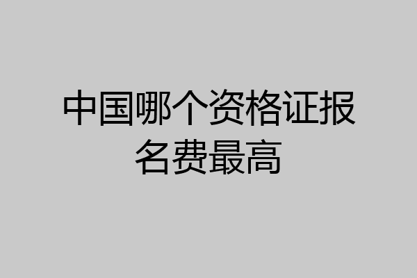 中国哪个资格证报名费最高
