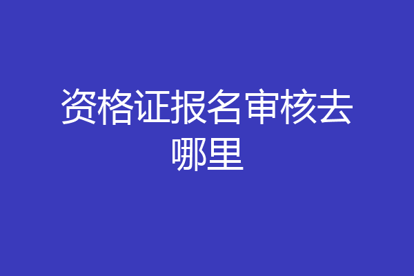 资格证报名审核去哪里