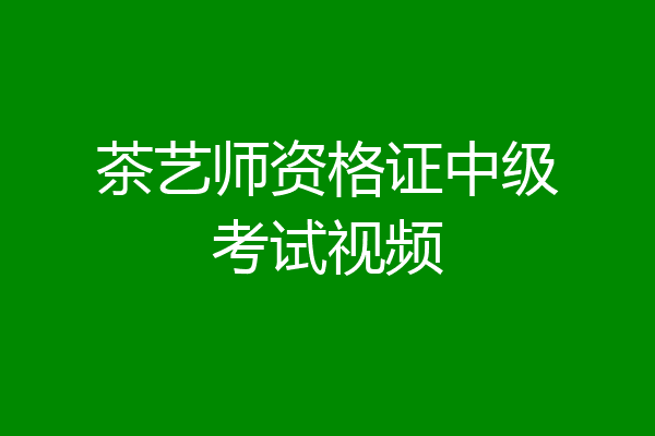 茶艺师资格证中级考试视频