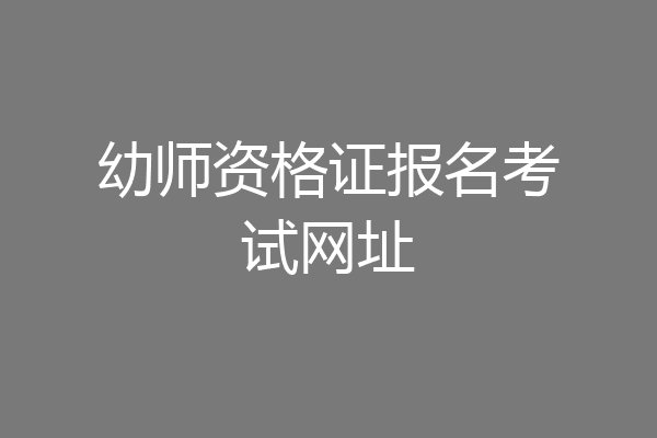 幼师资格证报名考试网址