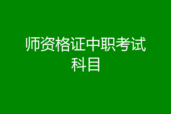 师资格证中职考试科目