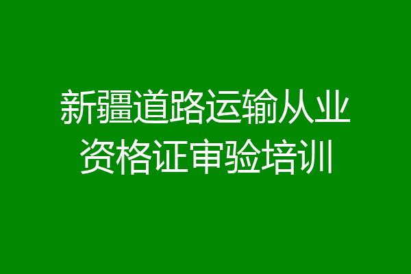 新疆道路运输从业资格证审验培训