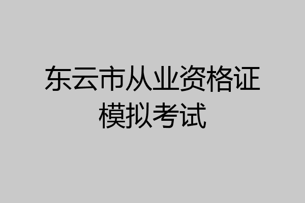 东云市从业资格证模拟考试