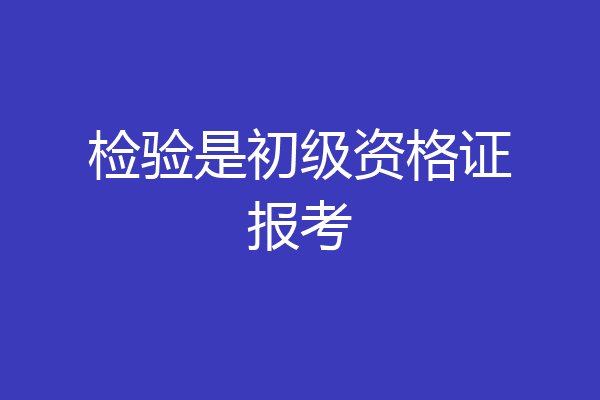 检验是初级资格证报考