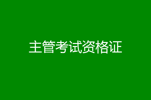 主管考试资格证