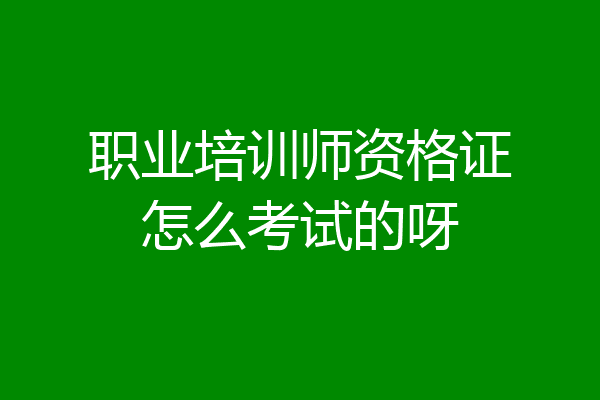 职业培训师资格证怎么考试的呀