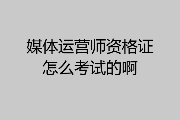 媒体运营师资格证怎么考试的啊