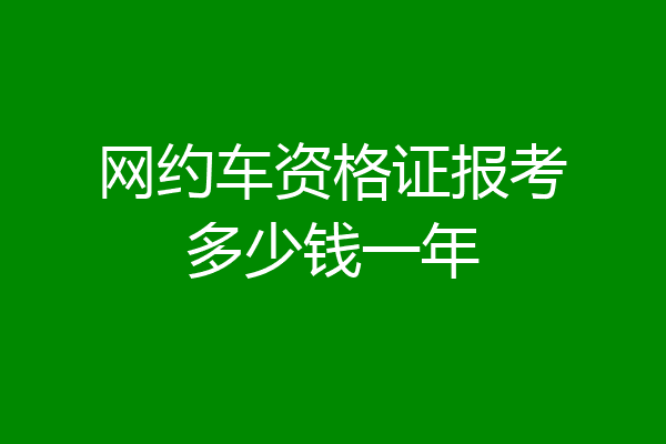 网约车资格证报考多少钱一年